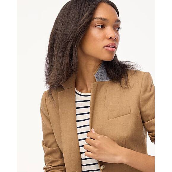 J. Crew Factory Jackets & Blazers - J. CREW Factory Wool Blend Original Schoolboy Blazer 92480 Camel Gold Button 10